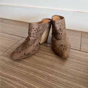 Brown Cutout Ankle Boots